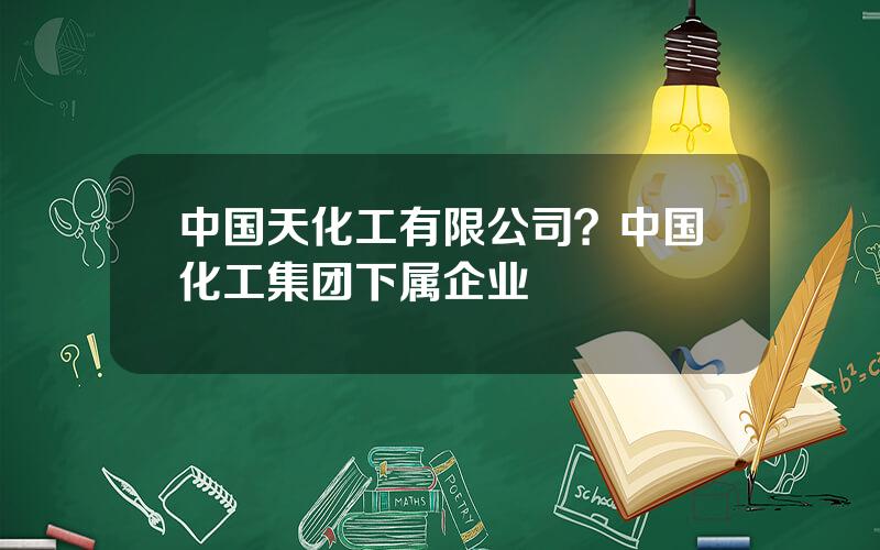 中国天化工有限公司？中国化工集团下属企业
