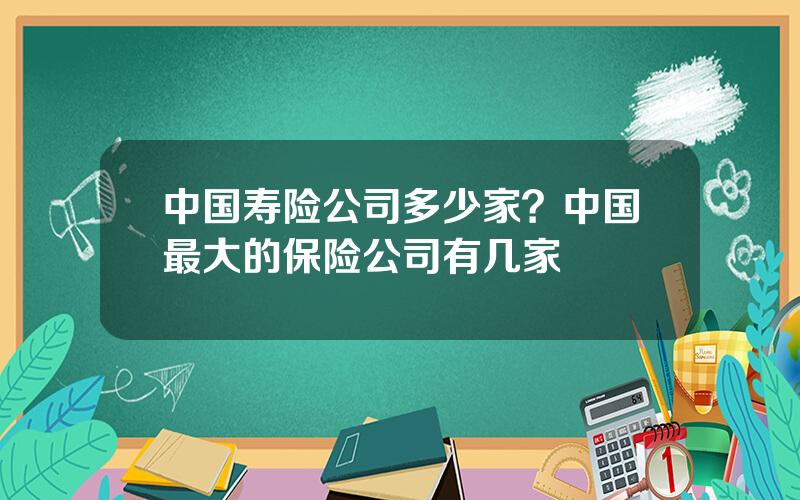 中国寿险公司多少家？中国最大的保险公司有几家