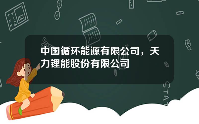 中国循环能源有限公司，天力锂能股份有限公司