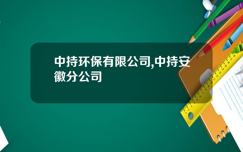 中持环保有限公司,中持安徽分公司