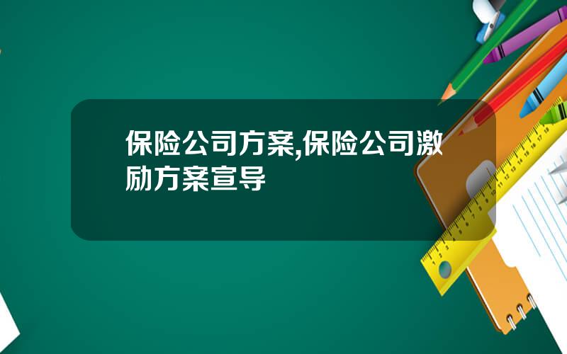 保险公司方案,保险公司激励方案宣导