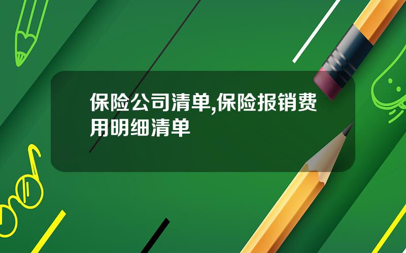 保险公司清单,保险报销费用明细清单