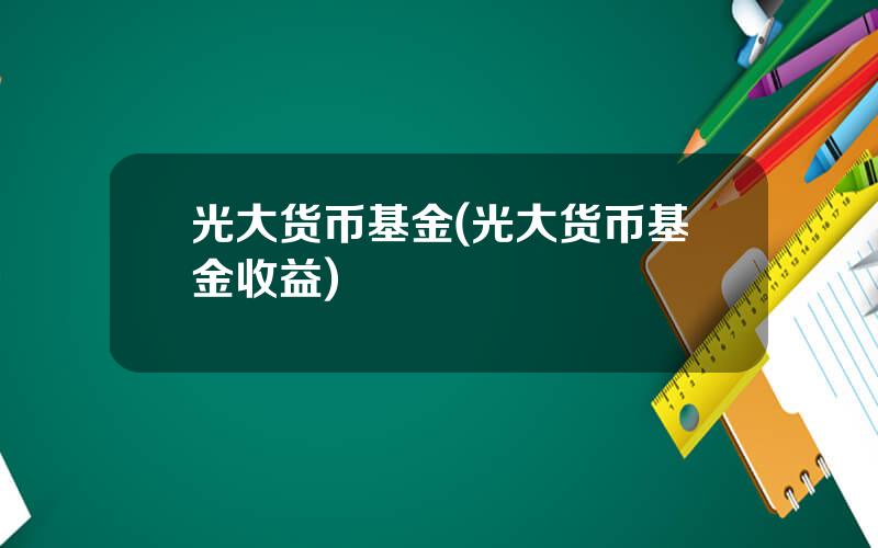 光大货币基金(光大货币基金收益)