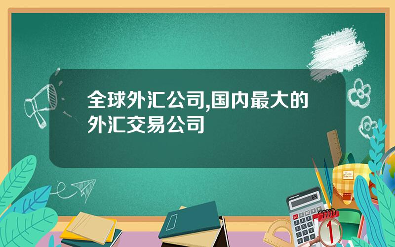 全球外汇公司,国内最大的外汇交易公司