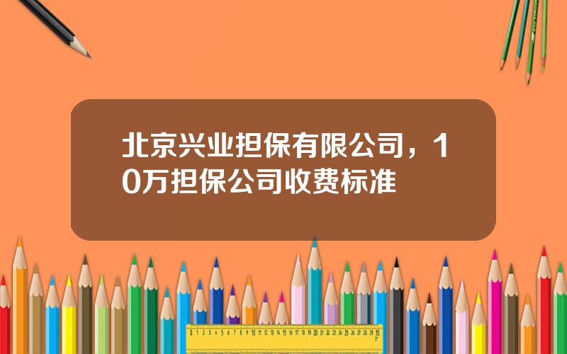 北京兴业担保有限公司，10万担保公司收费标准
