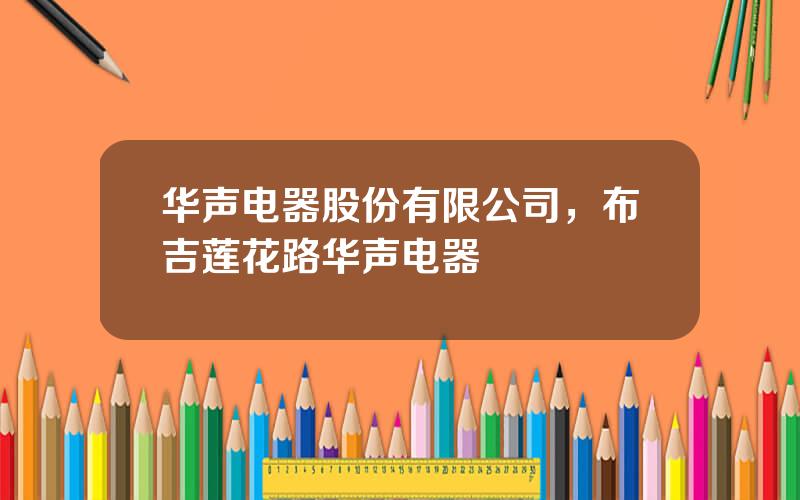 华声电器股份有限公司，布吉莲花路华声电器