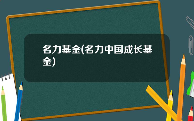 名力基金(名力中国成长基金)