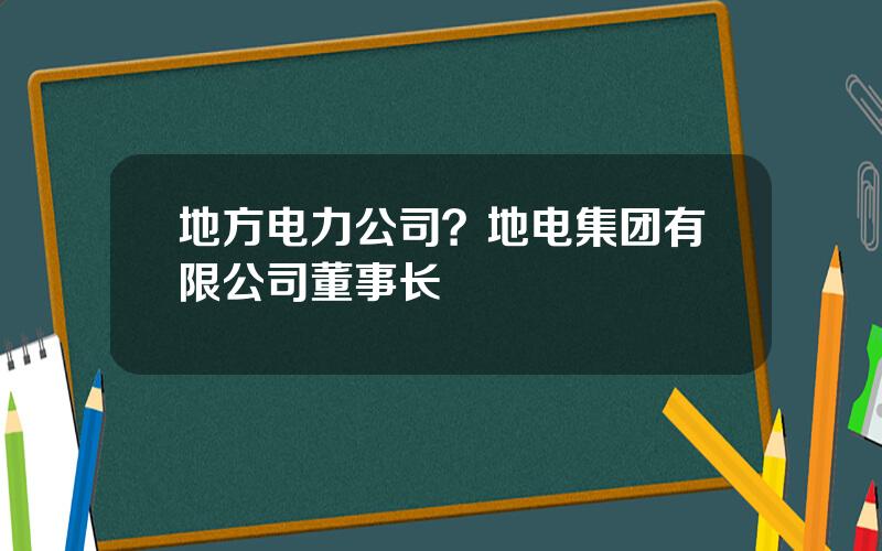 地方电力公司？地电集团有限公司董事长