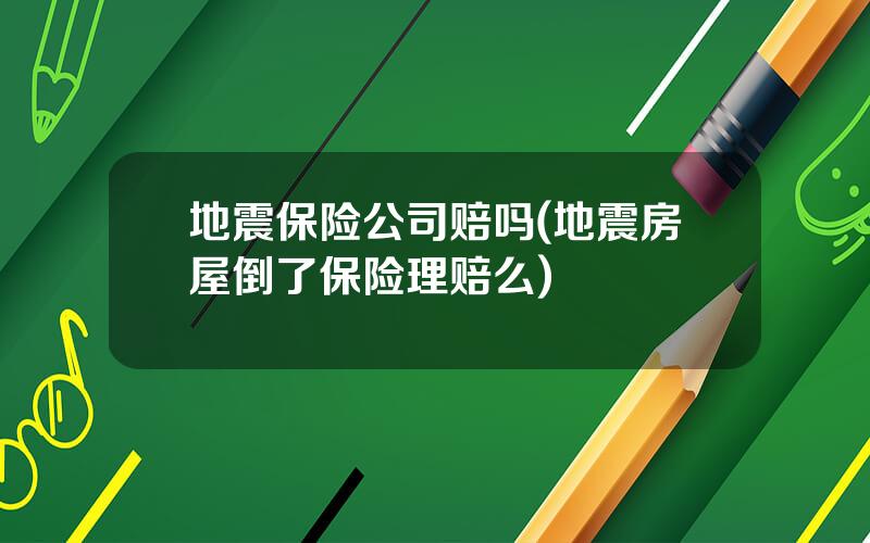 地震保险公司赔吗(地震房屋倒了保险理赔么)