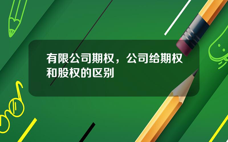 有限公司期权，公司给期权和股权的区别