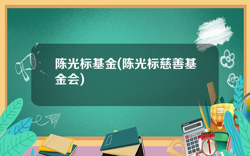 陈光标基金(陈光标慈善基金会)